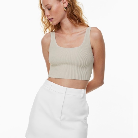 Sculpt Knit Squareneck Cropped Tank - Picture 4 of 4